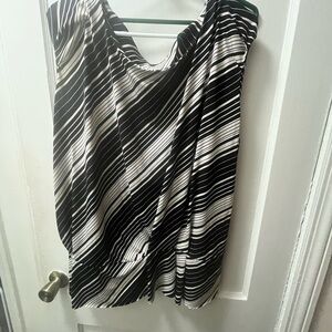 Worthington Black and White Striped Tank Top